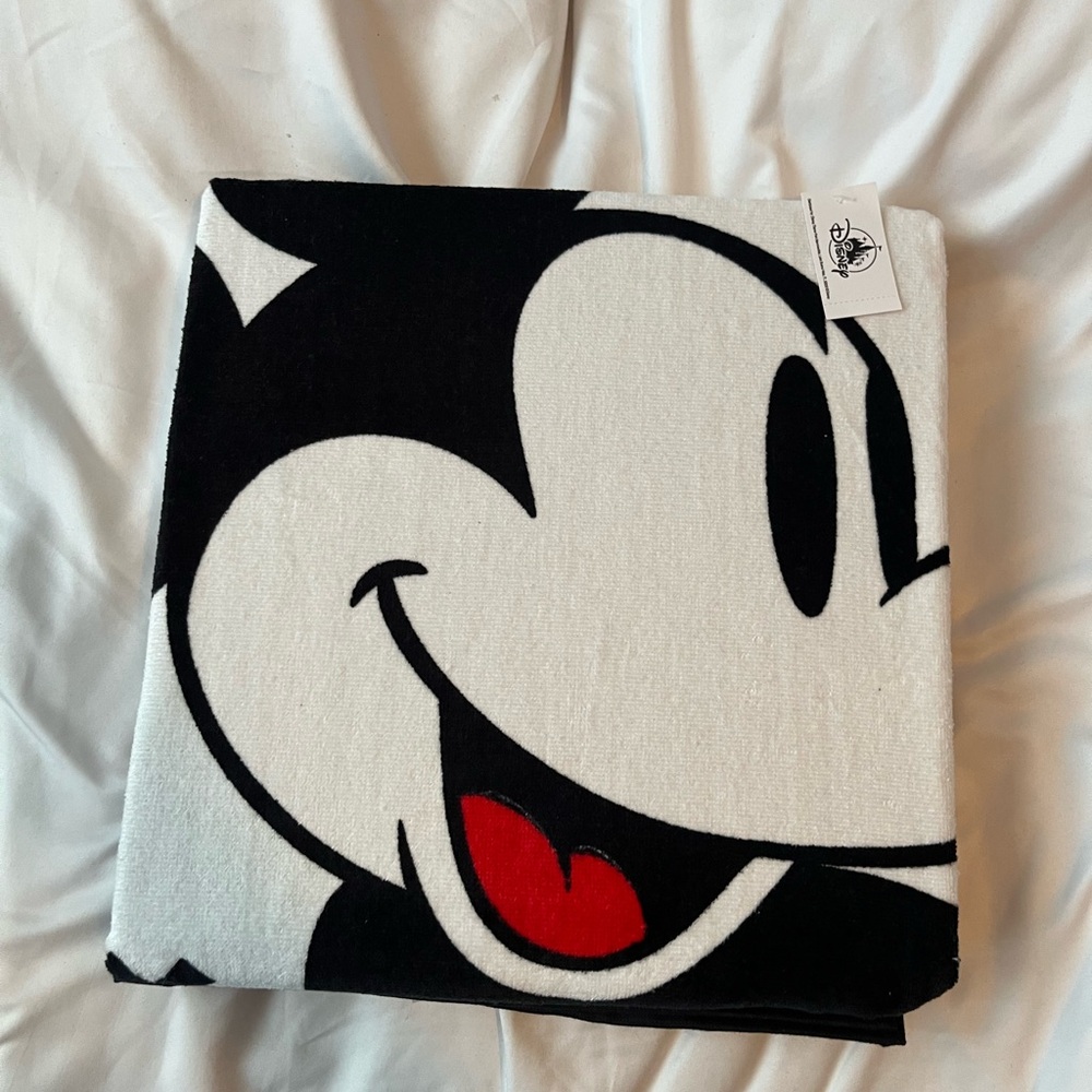 Disney Black and White Towel with Red Accent